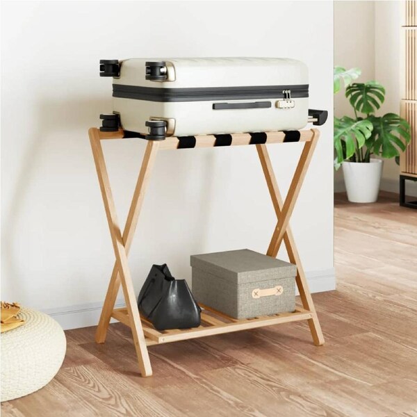 Luggage Rack 68x38x58 cm Bamboo vidaXL