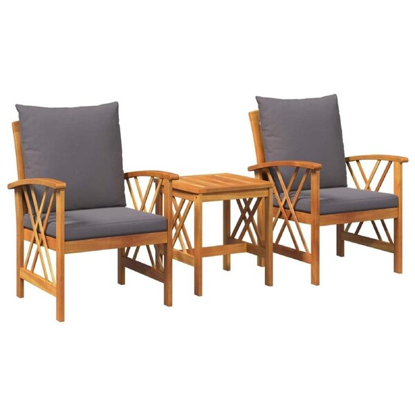 Garden Sofa Set 3 pcs Oil Natural Solid Acacia Wood vidaXL