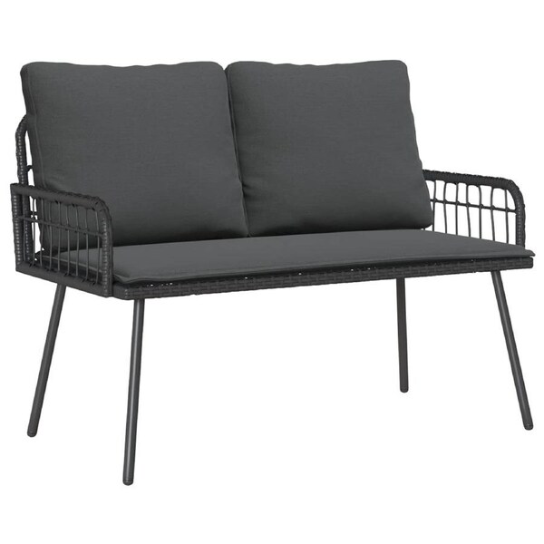 Garden Bench with Cushion Anthracite 114 x 64 x 90cm Steel vidaXL