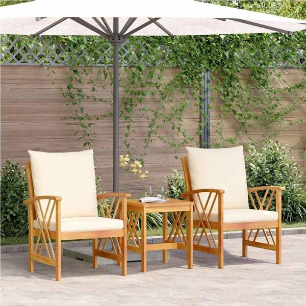 Garden Sofa Set 3 pcs Oil Natural Solid Acacia Wood vidaXL