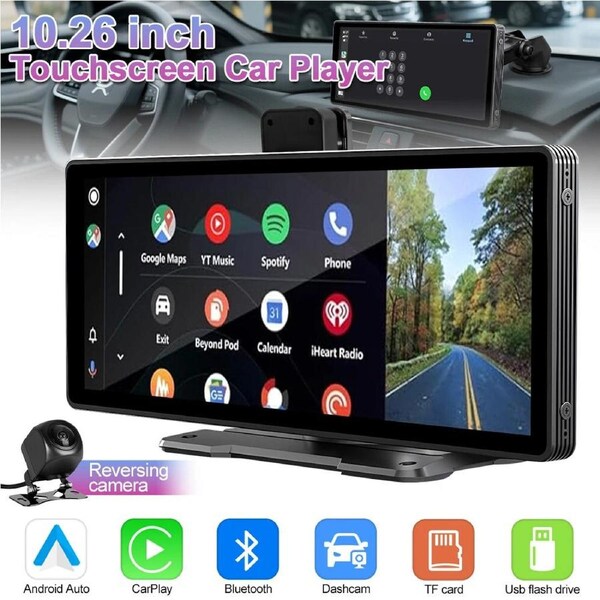 10.26"Wireless Car Recorder Radio Apple CarPlay Android Auto Touch Screen Stereo