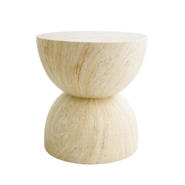 MIUZ Modern Hourglass Accent Table Nightstand Coffee End Table Chair Stand Compact Durable Structure