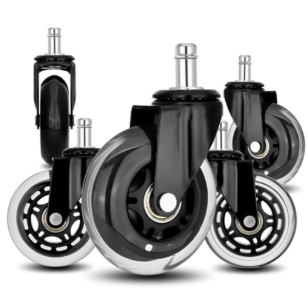 5X 3'' Rollerblade Style Wheels Office Chair Casters - Slient Smooth, 11x22mm Stem