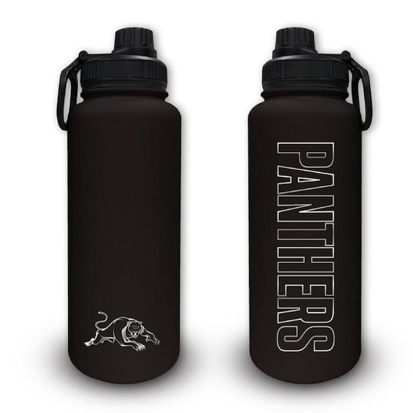 NRL Stainless Steel 960mL Drink Bottle - Penrith Panthers - Double Walled