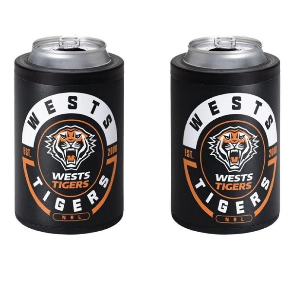 NRL Insulated Can Cooler - West Tigers - Stubby Cooler - Twist Top Lid
