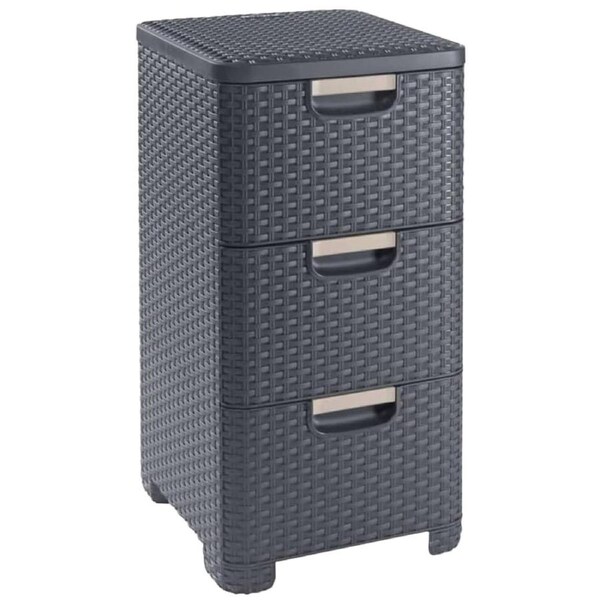 Curver Style Storage 3 Drawer Set - Grey (14L)