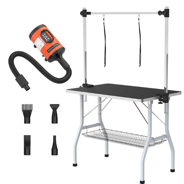 Advwin Pet Grooming Table + Pet Hair Dryer Dog Cat Salon Table