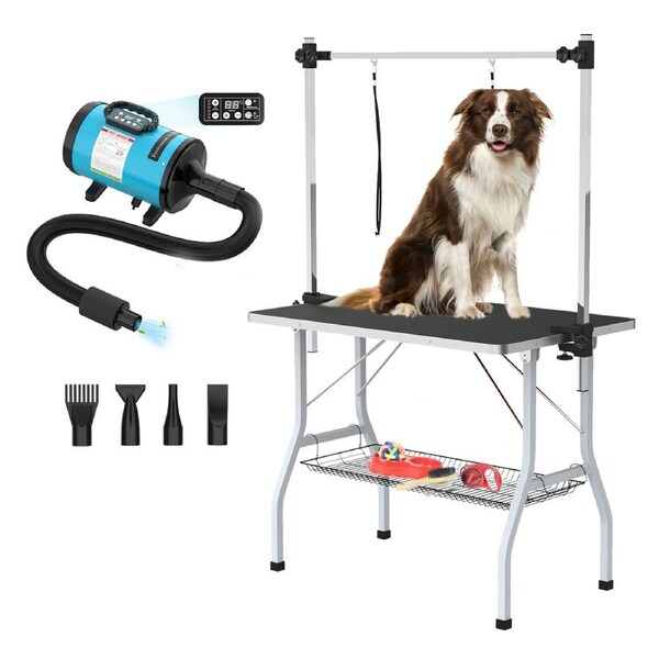 Advwin Pet Grooming Table + Pet Hair Dryer Dog Cat Salon Table