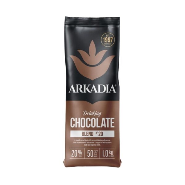 Arkadia 20% Cocoa Drinking Chocolate 1kg – Smooth & Creamy Hot Chocolate