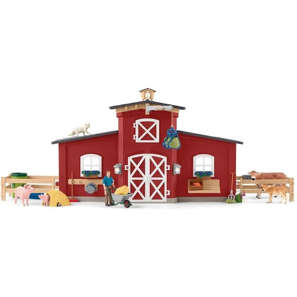 Schleich - Red Barn with Animals & Accessories 42606
