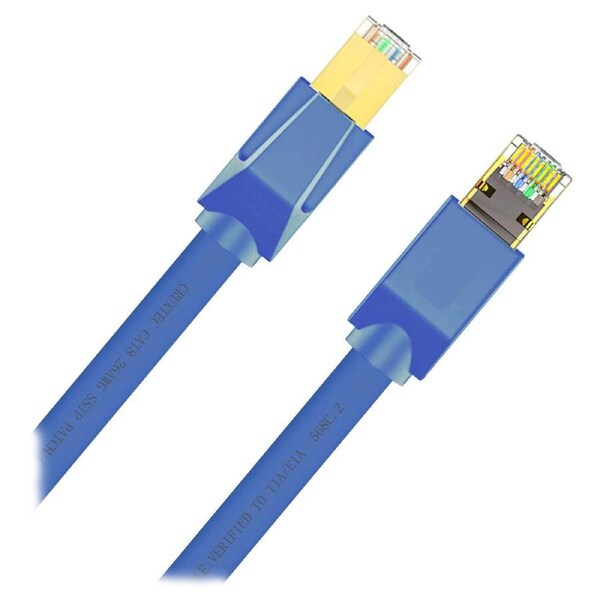 Cruxtec CAT8 Triple Shielding Ethernet Cable Blue 50cm