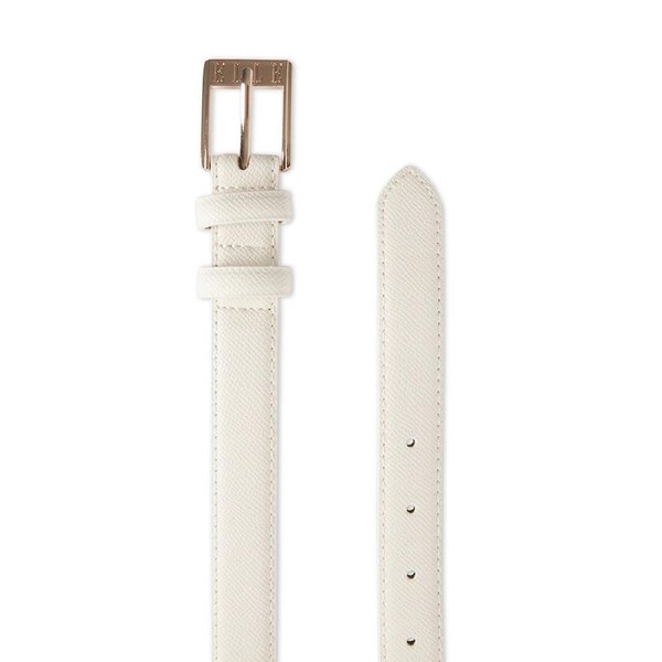 Elle Women's/Ladie's Chloe Branded Jean Chic Fashion Belt White Texture S
