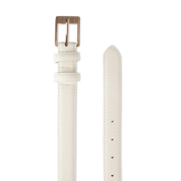 Elle Women's/Ladie's Chloe Branded Jean Chic Fashion Belt White Texture L