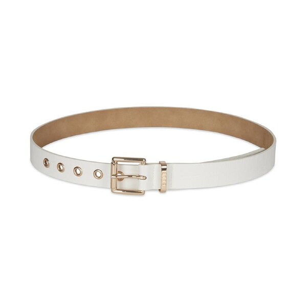 Elle Women's/Ladie's Lourdes Modern Jean Chic Fashion Belt White Croc M