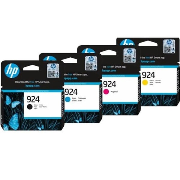 HP No 924 BK, C, M, Y Set of 4 Inkjet Cartridges