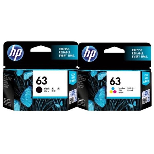 HP No 63 Black / Colour Inkjet Cartridges - Twin Pack