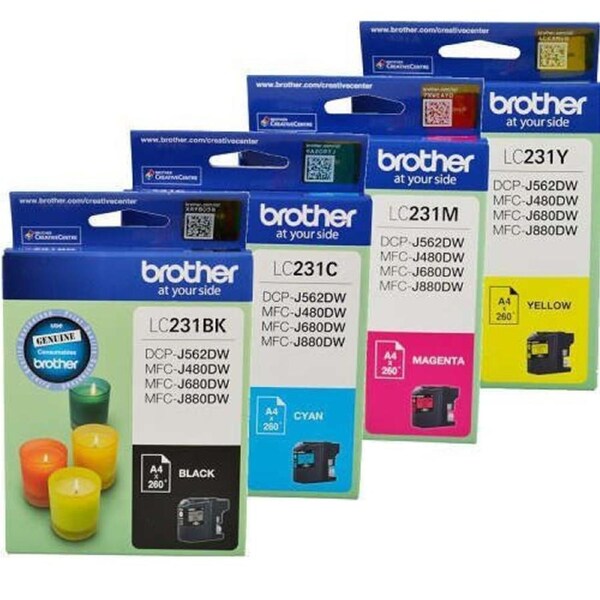 Brother LC-231BK, C, M, Y Set of 4 Ink Cartridges