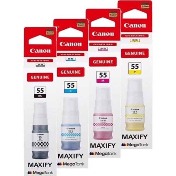 Canon GI-55BK, C, M, Y Set of 4 Inkjet Bottles