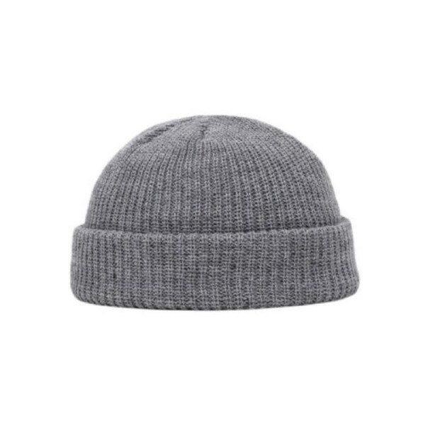 Knitted Docker Skull Cap Stylish Mini Beanie for All Dark Gray