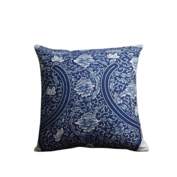 6 designs Navy Blue Porcelain Hamptons Cushion Cover A 45x45cm