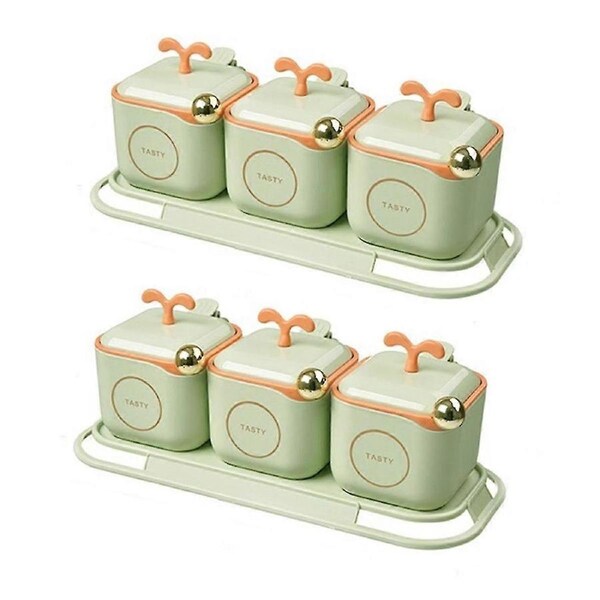 Spice Boxes Seasoning Box Seasoning Jar Set with Lid Comes and Seasoning Spoon 3 Piece Set Seasoning Storage Container