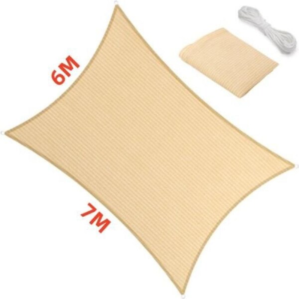 Various Shapes Extra Heavy Duty Shade Sail 6 x 7 Beige