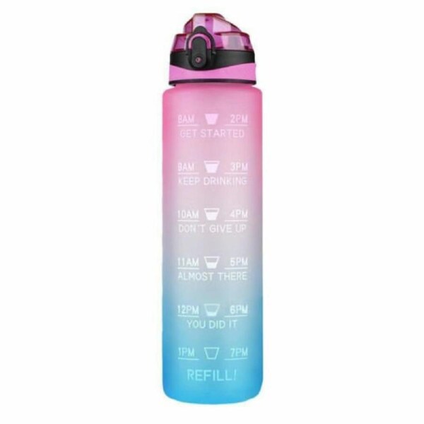 1L Motivational Water Bottle Pink Blue