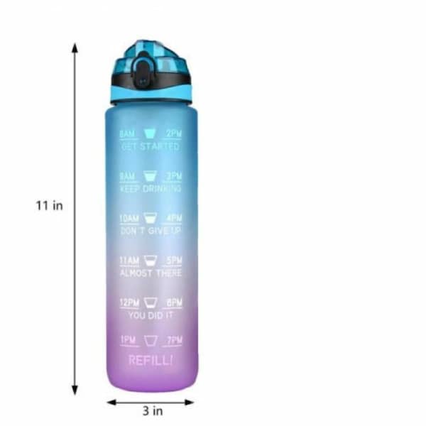 1L Motivational Water Bottle Blue Purple