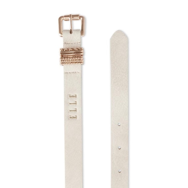 Elle Women's/Ladie's Valerie Slim Grunge Style Chic Fashion Belt Cream S