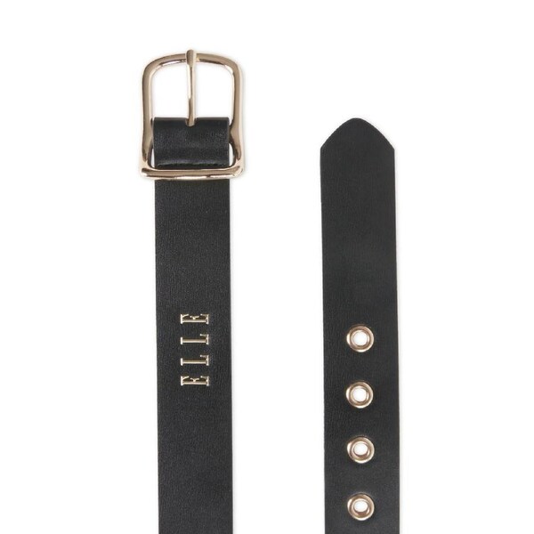 Elle Women's/Ladie's Agnes Curve Buckle Jean Chic Fashion Belt Black M
