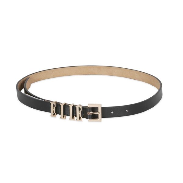 Elle Women's/Ladie's Jolie Branded Keeper Slim Chic Fashion Belt Black M