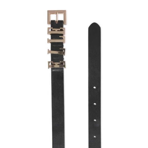 Elle Women's/Ladie's Jolie Branded Keeper Slim Chic Fashion Belt Black L