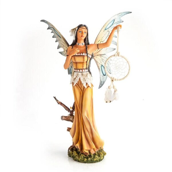 Mystical Worlds Fairy Figurine/Statue w/ Dreamcatcher Home Decor 26x41cm