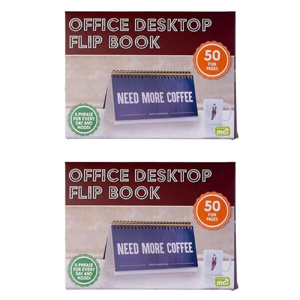 2PK MDI Office Desktop Flip Book Work Speak Signs Office Desktop Decor 21x15.5cm