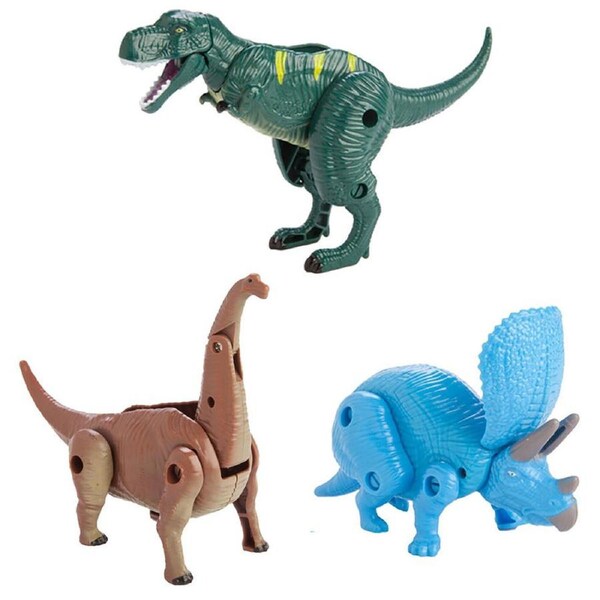 3PK Dino Island Dinosaur Mystery Capsule Toy Movable Joints 5x8cm Assorted 3y+
