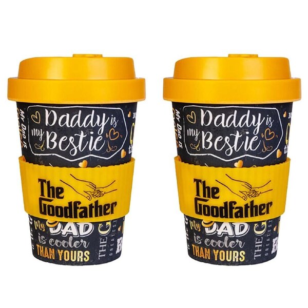 2PK Eco-To-Go Bamboo 470ml Travel Coffee Cup/Mug 6.5x14.5cm Dad V2