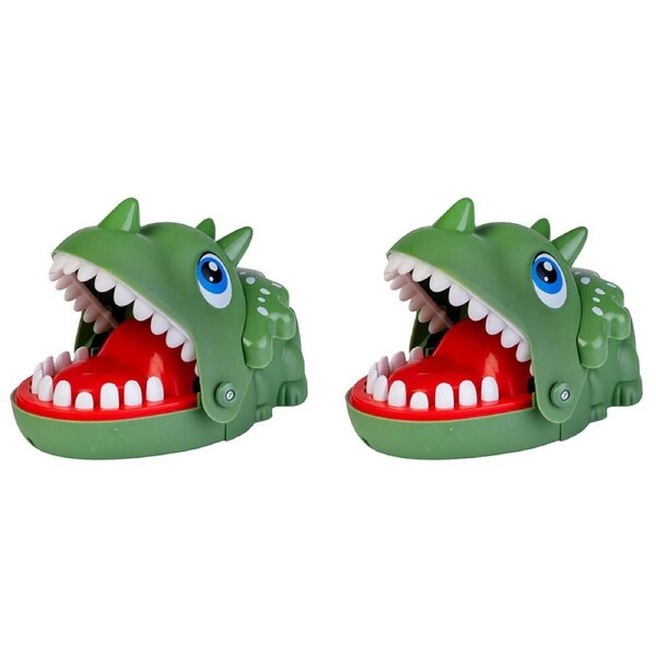 2PK Dino Island Snappy Bite Dino Attack Finger Bite Toy 16x10.5cm Green Kids 3y+