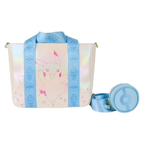 Loungefly Pokemon Iridescent Pikachu Tote Bag With Coin Bag