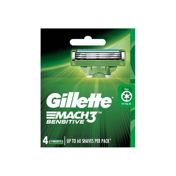 Gillette Mach 3 Sensitive Blades Refill 4 Pack