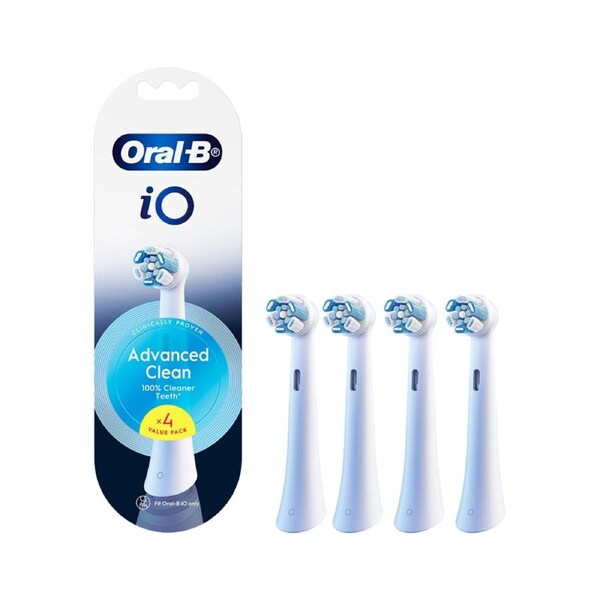 Oral-B Io Advanced Clean Brush Head Refills 4 Pack - White
