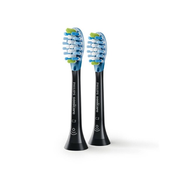 Philips Sonicare C3 Premium Plaque Defence Black Toothbrush Heads - 2 Pack