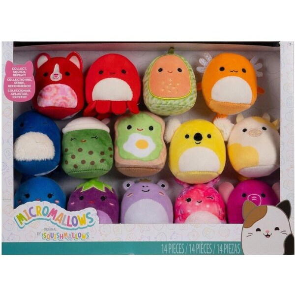 Squishmallows Original Micromallows 6cm Plush Rainbow 14 Pack
