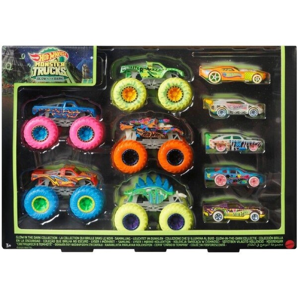 Hot Wheels Monster Trucks Glow in the Dark Multipack