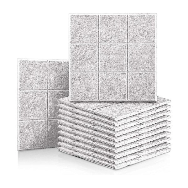 iDeer Life Acoustic Foam 12Pcs Sound Absorbing Panels Wall Tiles 3x3 Square (Sand)