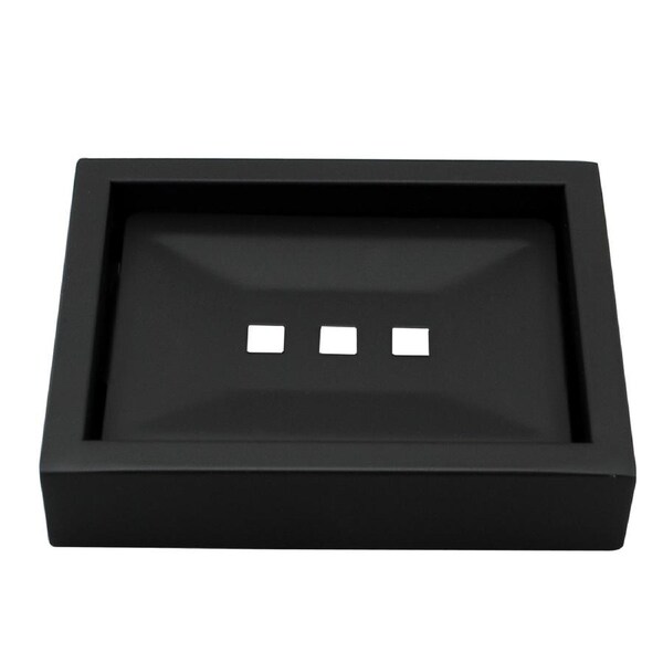 Wall Mount Shower Stainless Steel Soap Dish Holder Black Bath Square