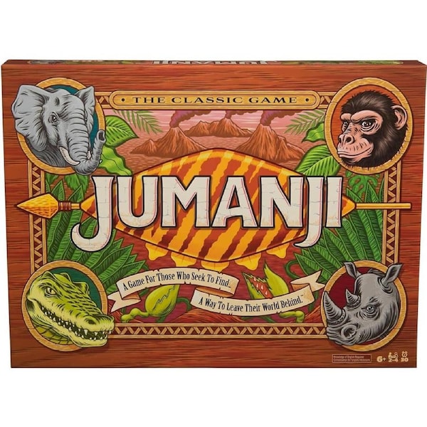 Spin Master Games - Jumanji Deluxe Wooden Box 30 Years of Jumanji Classic Board Game Refresh