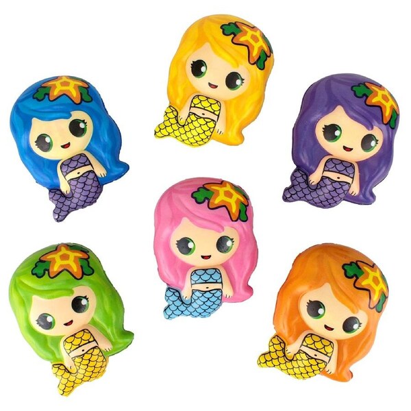Mermaid Squishy Toys (Pack of 6)
