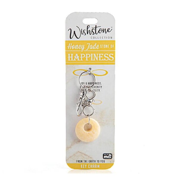 Wishstone Honey Jade Bag Key Charm Stone Of Happiness Women's Accessory