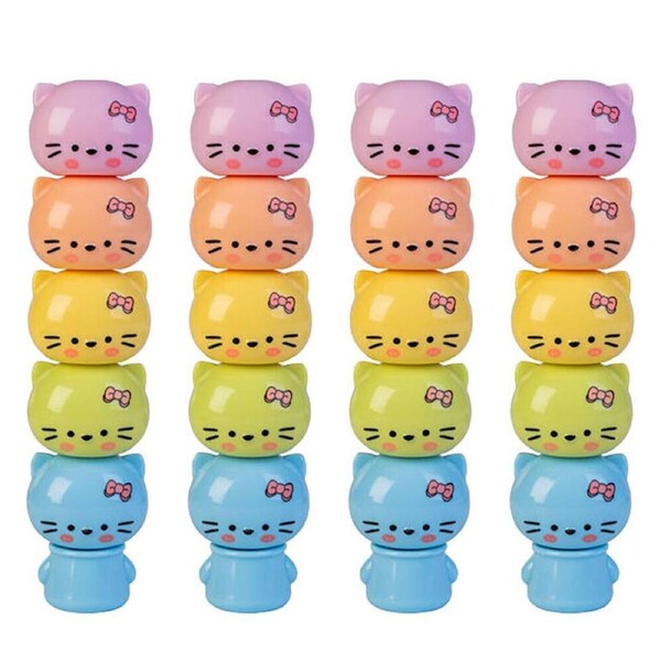 4PK MDI Stackable Highlighters Writing Stationery Marker Pretty Cat Assorted