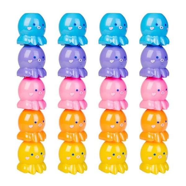4PK Aquaworld Stackable Highlighters Writing Stationery Marker Octopus Assorted